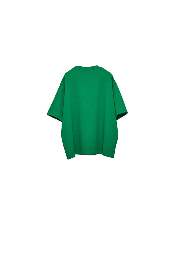 【Nora Lily】Shift Line Short Sleeve Track Top(UNISEX)-GREEN-224380091-22F