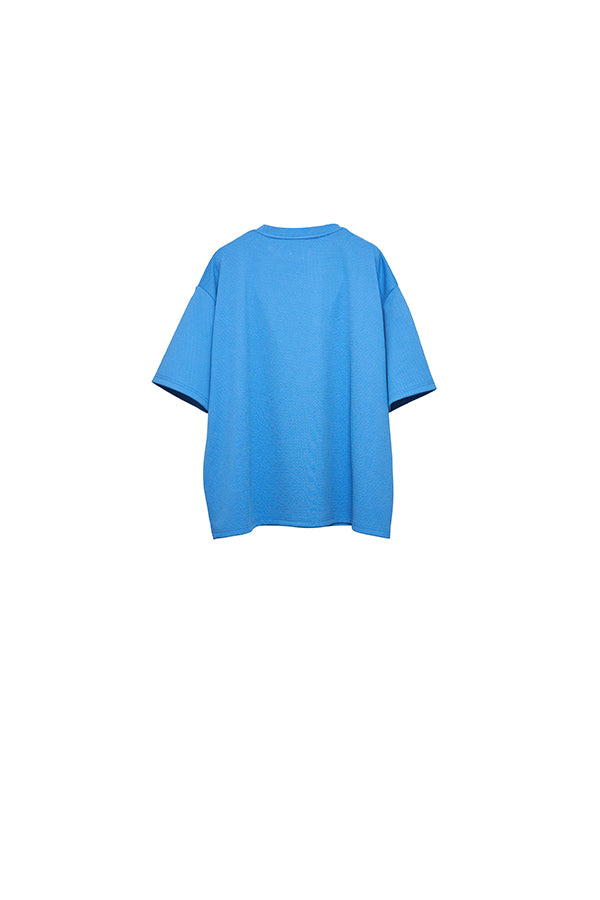 【Nora Lily】Shift Line Short Sleeve Track Top(UNISEX)-BLUE-224380091-92F