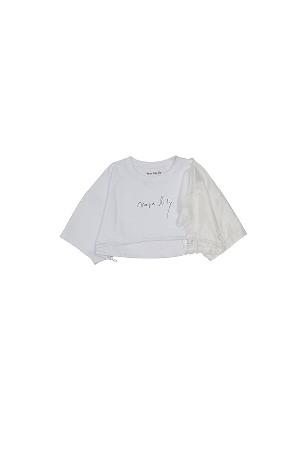 【Nora Lily elle】 2 material Tops(Women)-WHITE-224380093-01