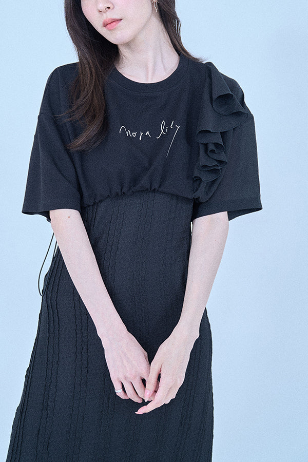 【Nora Lily elle】 2 material Tops(Women)-BLACK-224380093-19