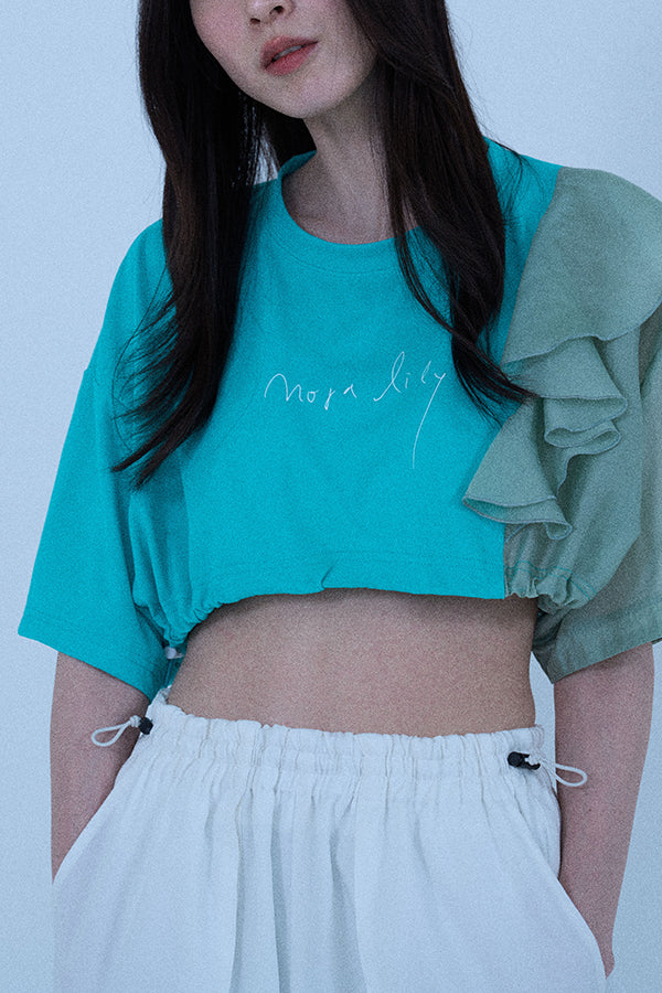 【Nora Lily elle】 2 material Tops(Women)-GREEN-224380093-22