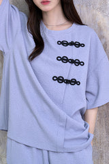 ［新品タグ付き］UNITED TOKYO air knit lace shirt 千鳥柄風ニットジャケット レディース(M ネイビー): 東京シャツ