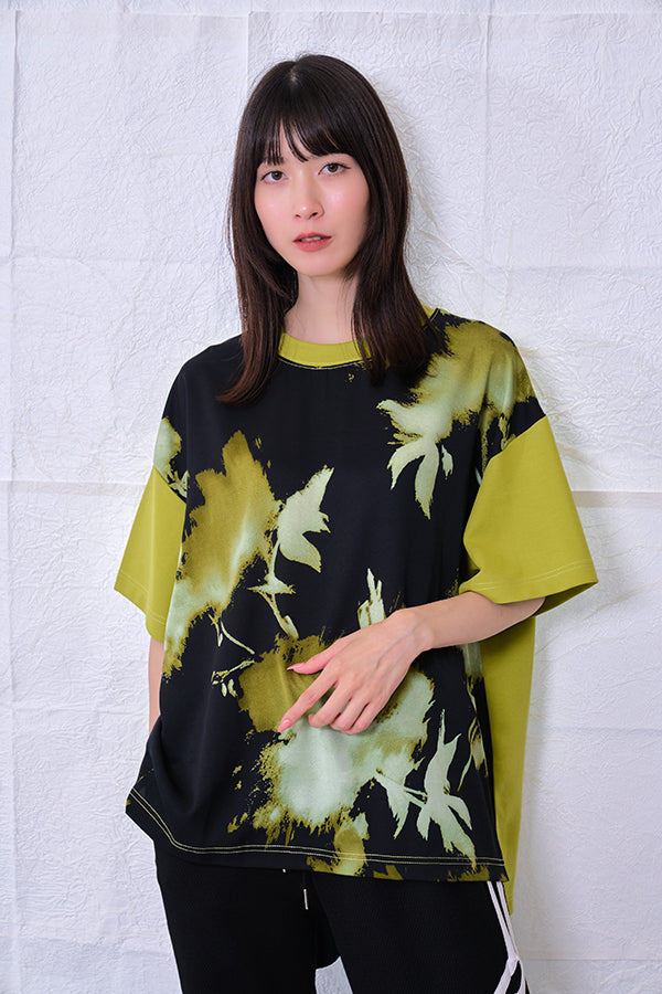 【Nora Lily】 Abstract Watercolor Pullover(UNISEX)-Light GREEN-22438013-21F