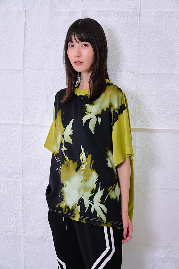 【Nora Lily】 Abstract Watercolor Pullover(UNISEX)-Light GREEN-22438013-21F