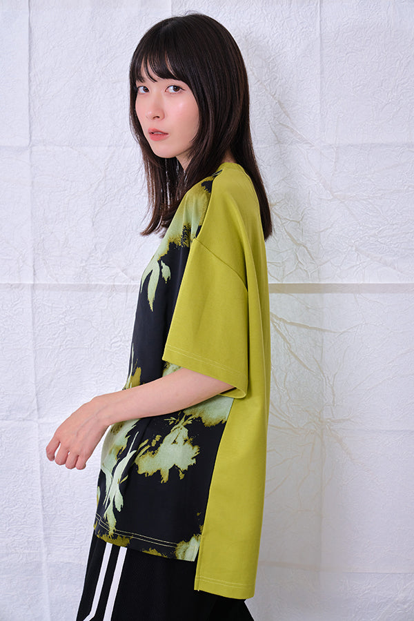 【Nora Lily】 Abstract Watercolor Pullover(UNISEX)-Light GREEN-22438013-21F