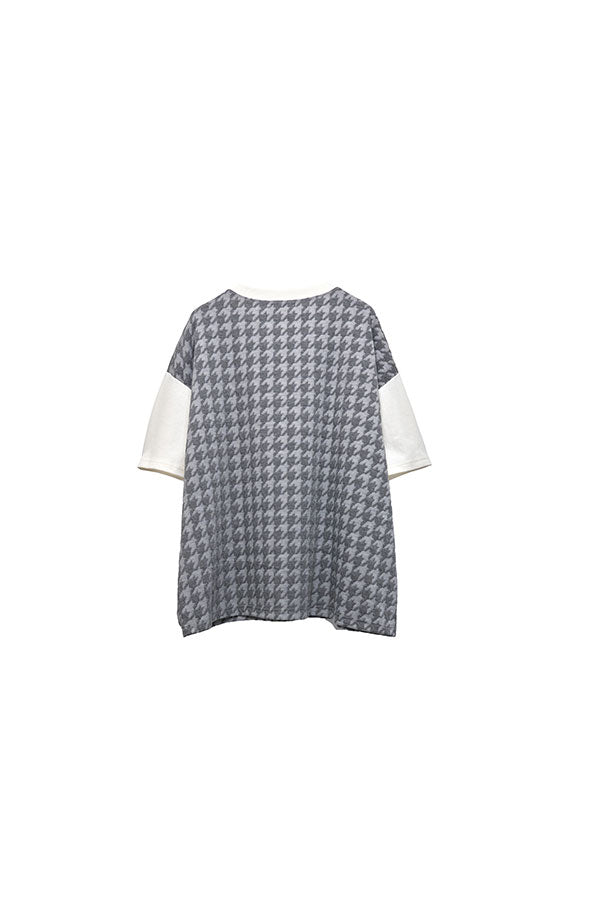 【Nora Lily】 Combination Pullover(UNISEX)-GREY(Houndstooth)-22438015-18F