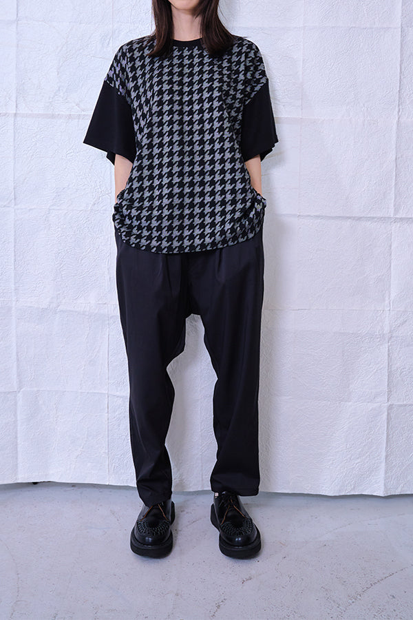 【Nora Lily】 Combination Pullover(UNISEX)-BLACK(Houndstooth)-22438015-19F