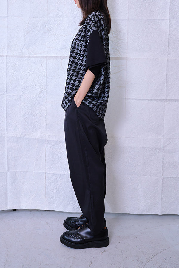 【Nora Lily】 Combination Pullover(UNISEX)-BLACK(Houndstooth)-22438015-19F