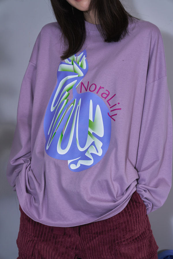 【Nora Lily】NL Cat Gradation Long Sleeve T-Shirt (UNISEX)-Smoky PURPLE-224520011-81M