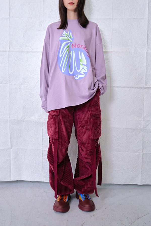 【Nora Lily】NL Cat Gradation Long Sleeve T-Shirt (UNISEX)-Smoky PURPLE-224520011-81M