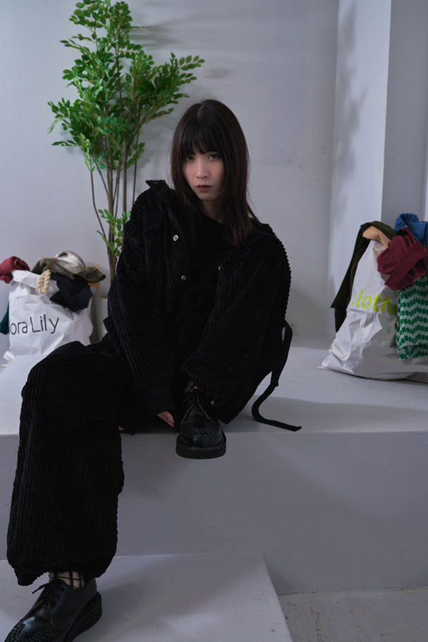 【Nora Lily】Big WELE Corduroy Blouson (UNISEX)-BLACK-224542078-19F