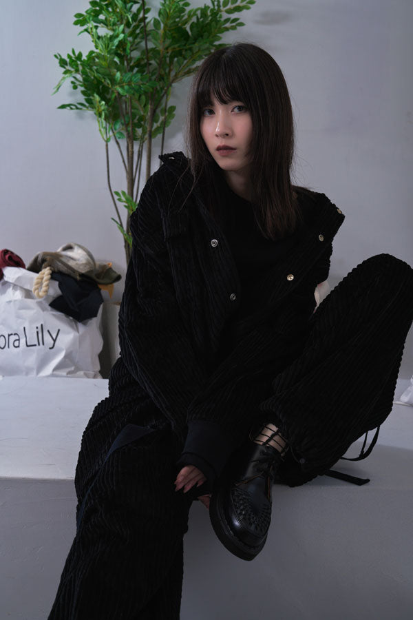 【Nora Lily】Big WELE Corduroy Blouson (UNISEX)-BLACK-224542078-19F