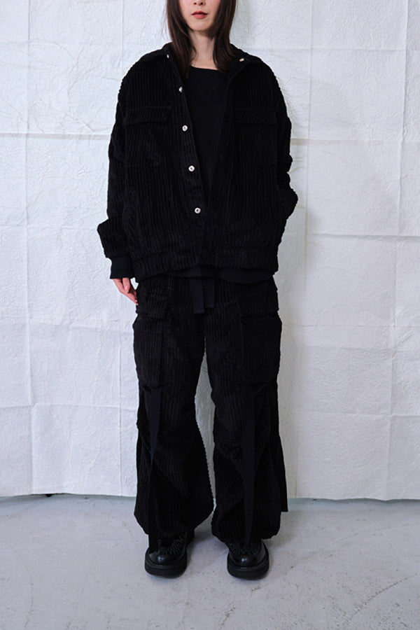 【Nora Lily】Big WELE Corduroy Blouson (UNISEX)-BLACK-224542078-19F