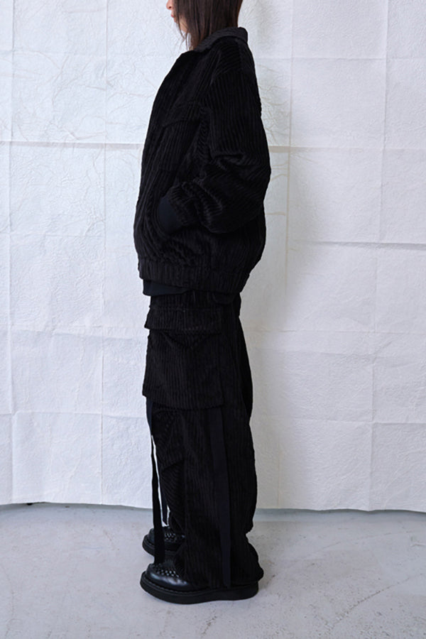 【Nora Lily】Big WELE Corduroy Blouson (UNISEX)-BLACK-224542078-19F