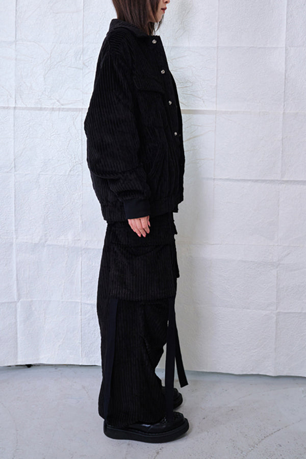 【Nora Lily】Big WELE Corduroy Blouson (UNISEX)-BLACK-224542078-19F