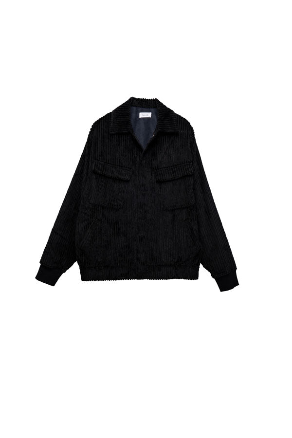 【Nora Lily】Big WELE Corduroy Blouson (UNISEX)-BLACK-224542078-19F