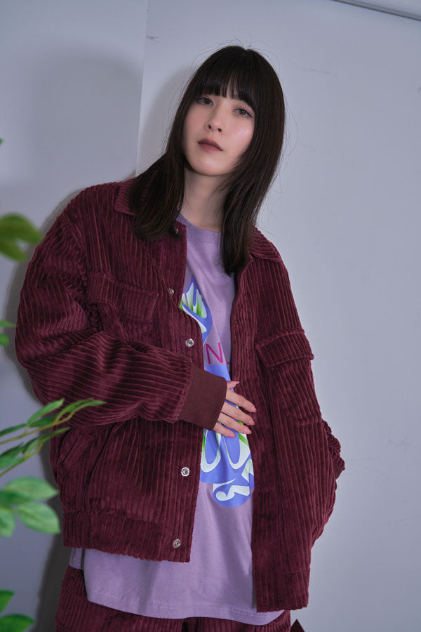 【Nora Lily】Big WELE Corduroy Blouson (UNISEX)-BORDEAUX-224542078-69F