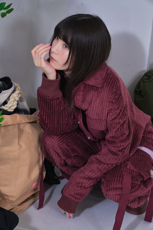 【Nora Lily】Big WELE Corduroy Blouson (UNISEX)-BORDEAUX-224542078-69F