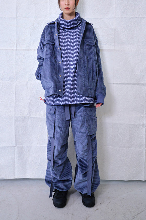 【Nora Lily】Big WELE Corduroy Blouson (UNISEX)-BLUE Grey-224542078-92F