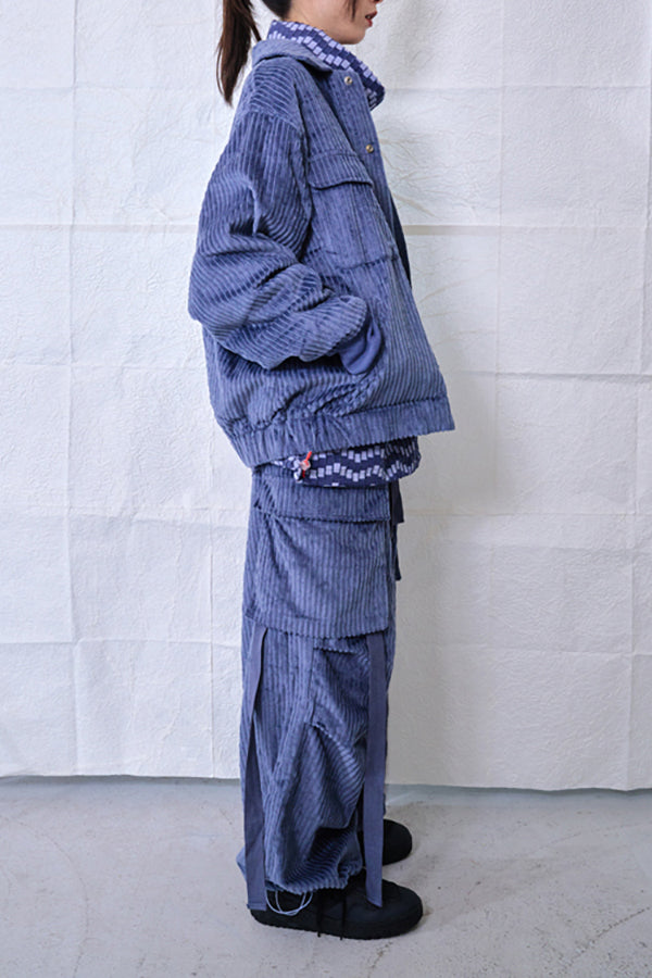 【Nora Lily】Big WELE Corduroy Blouson (UNISEX)-BLUE Grey-224542078-92F