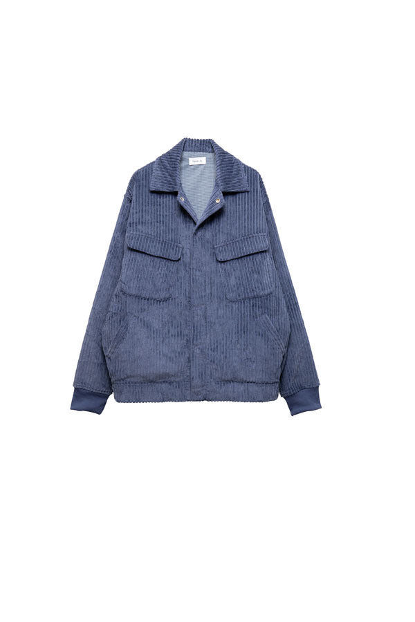 【Nora Lily】Big WELE Corduroy Blouson (UNISEX)-BLUE Grey-224542078-92F