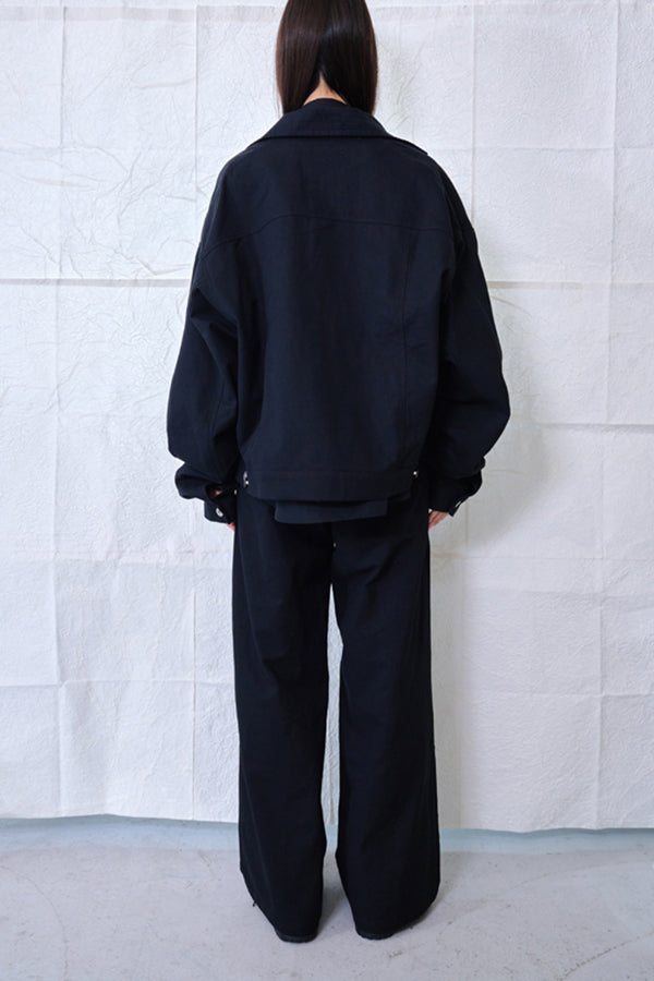 【Nora Lily】Tuck Arm Big Blouson (UNISEX)-BLACK Twill-224542079-19F