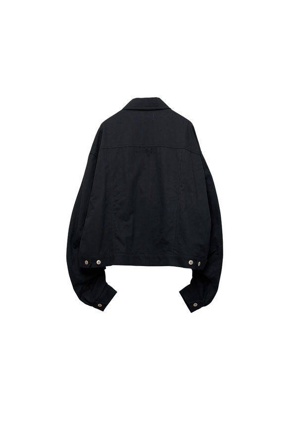 【Nora Lily】Tuck Arm Big Blouson (UNISEX)-BLACK Twill-224542079-19F