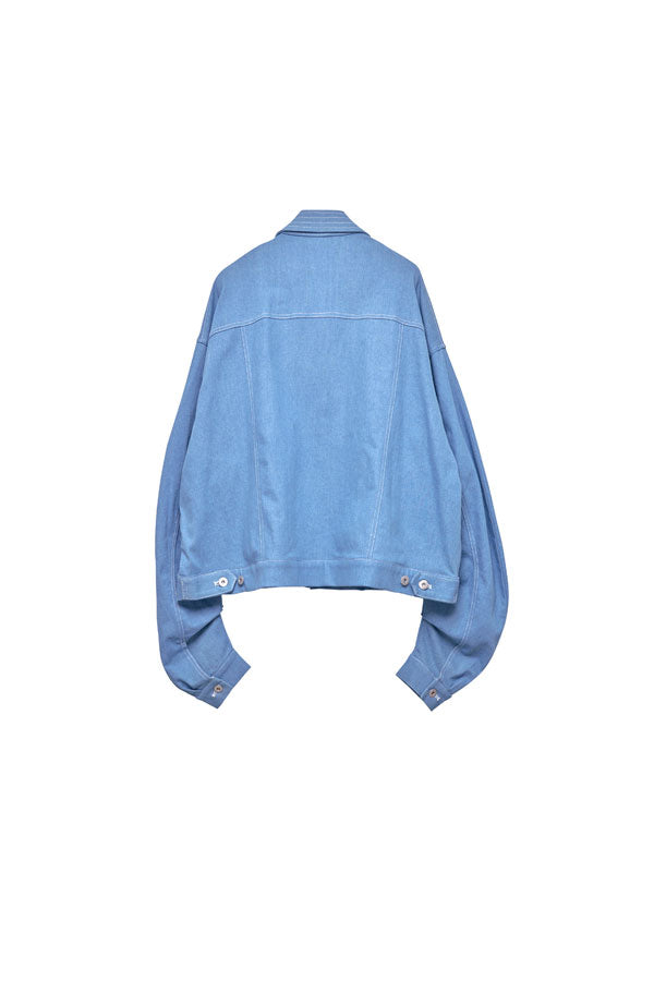 【Nora Lily】Tuck Arm Big Blouson (UNISEX)-Light BLUE DENIM-224542079-90F