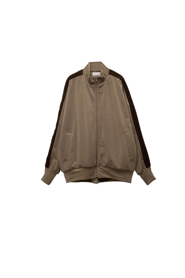 【Nora Lily】Wavy Line Track Top (UNISEX)-BEIGE Velvet-224542080-52F