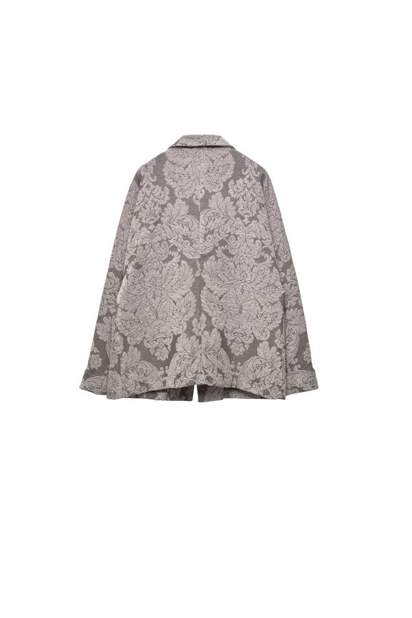 【Nora Lily】Flower Hairy Jacket (UNISEX)-GREY-224542081-11F