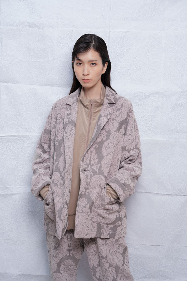 【Nora Lily】Flower Hairy Jacket (UNISEX)-GREY-224542081-11F