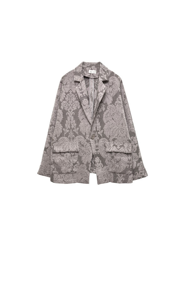 【Nora Lily】Flower Hairy Jacket (UNISEX)-GREY-224542081-11F