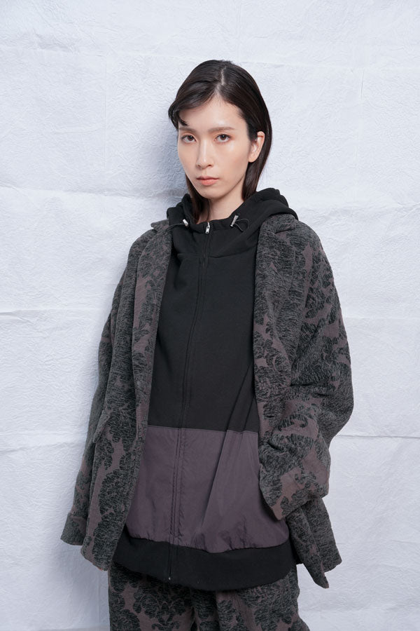 【Nora Lily】Flower Hairy Jacket (UNISEX)-BLACK-224542081-19F