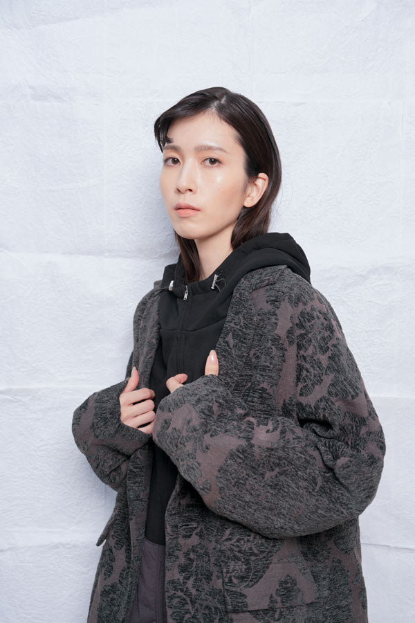 【Nora Lily】Flower Hairy Jacket (UNISEX)-BLACK-224542081-19F