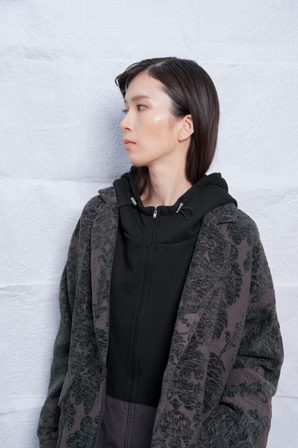 【Nora Lily】Flower Hairy Jacket (UNISEX)-BLACK-224542081-19F