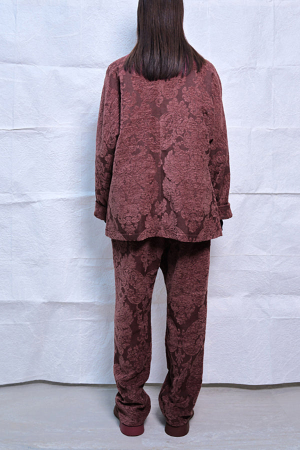 【Nora Lily】Flower Hairy Jacket (UNISEX)-WINE-224542081-65F