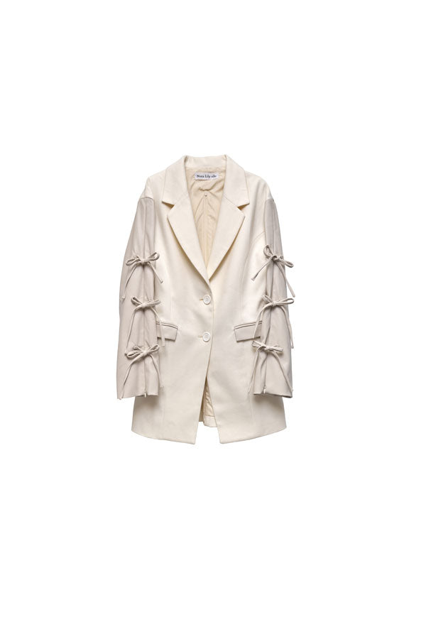 【Nora Lily】「elle」Ribbon Jacket-Off White-224542087-04F