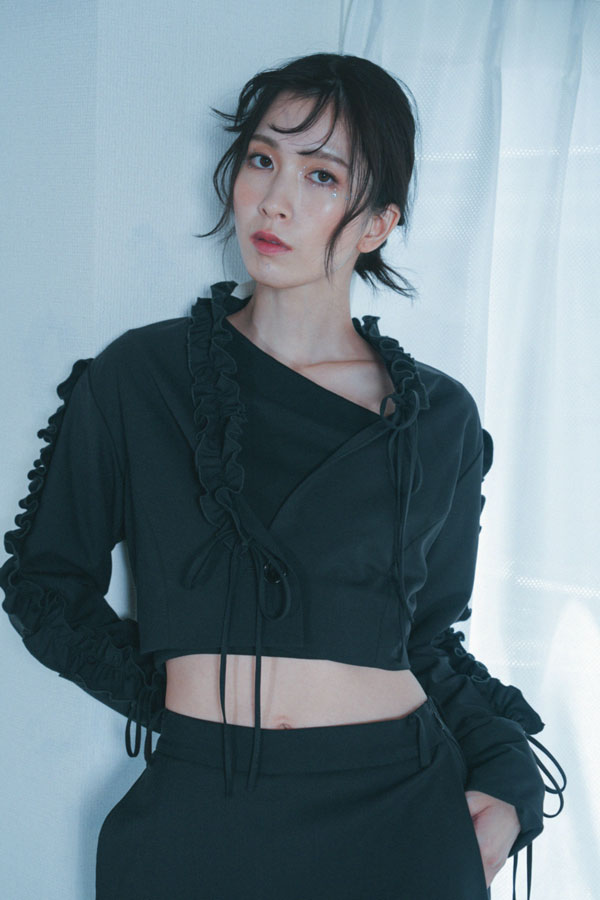 【Nora Lily】「elle」Frill Short Jacket-BLACK-224542088-19F