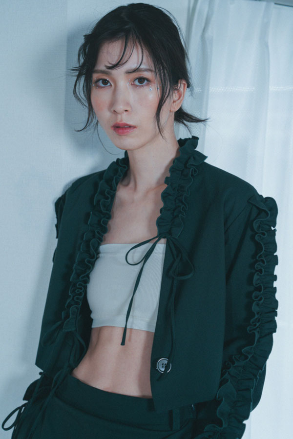 【Nora Lily】「elle」Frill Short Jacket-Dark Green-224542088-23F