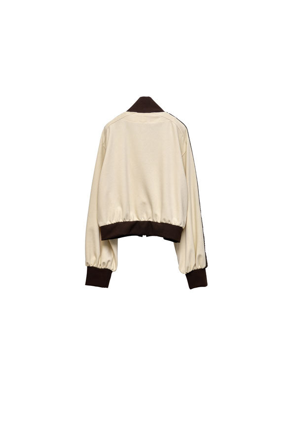 【Nora Lily】「elle」Lady Wavy Line Track Top-IVORY Jersey-224542089-04F