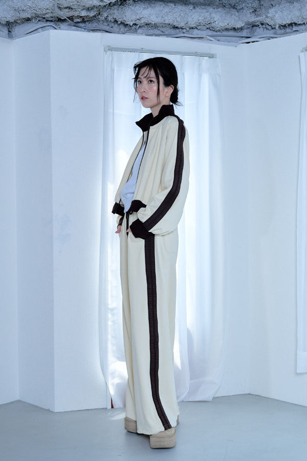 【Nora Lily】「elle」Lady Wavy Line Track Top-IVORY Jersey-224542089-04F