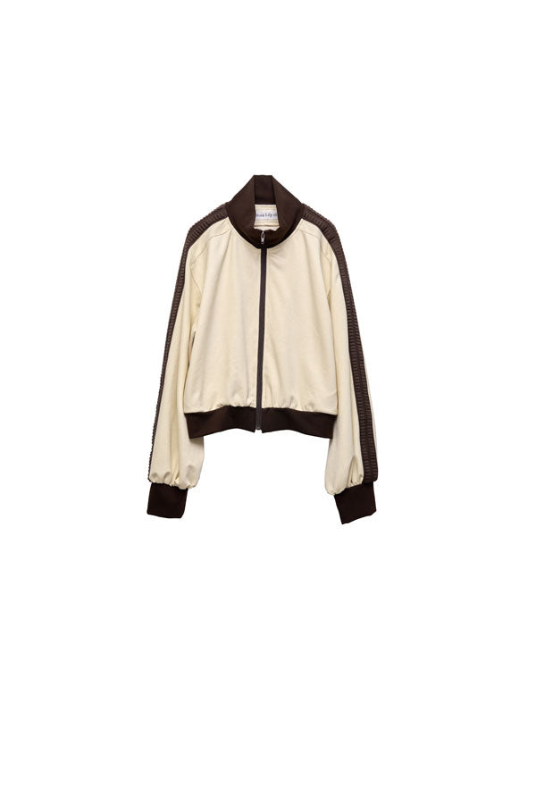 【Nora Lily】「elle」Lady Wavy Line Track Top-IVORY Jersey-224542089-04F