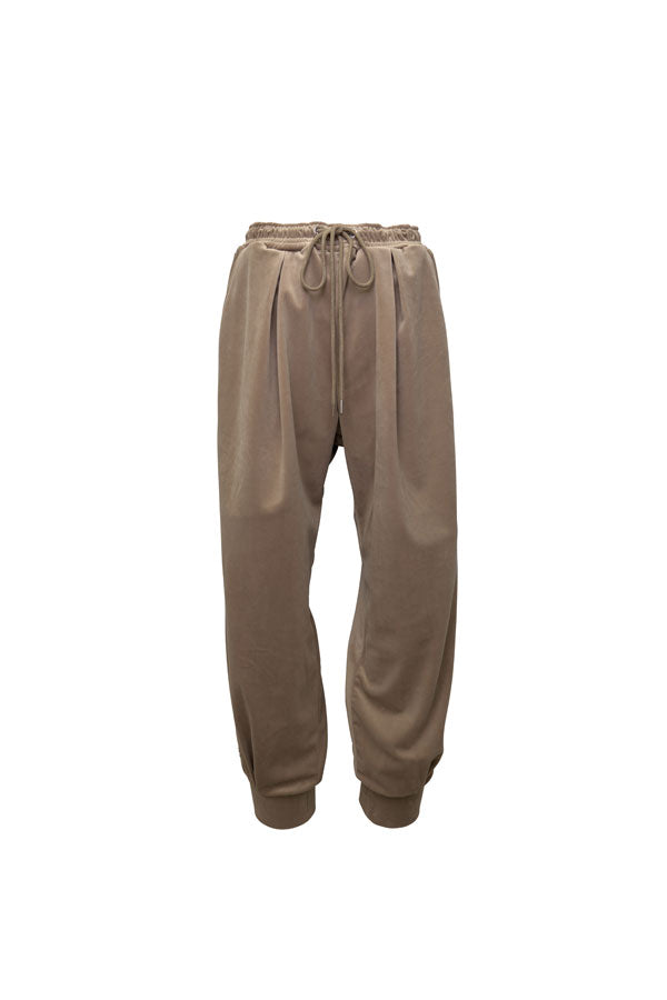 【Nora Lily】Wavy Line Track Pants (UNISEX)-BEIGE Velvet-224560059-52F