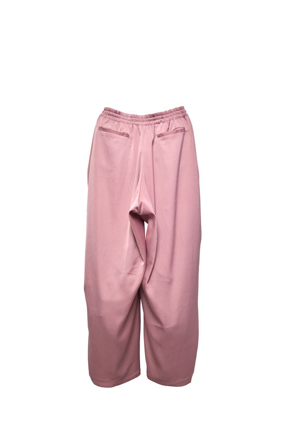 【Nora Lily】Mad Satin Flower Tuck Pants (UNISEX)-PINK-224560061-71F