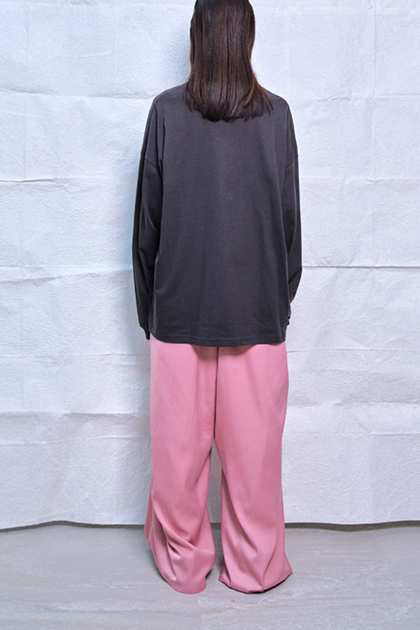 【Nora Lily】Mad Satin Flower Tuck Pants (UNISEX)-PINK-224560061-71F