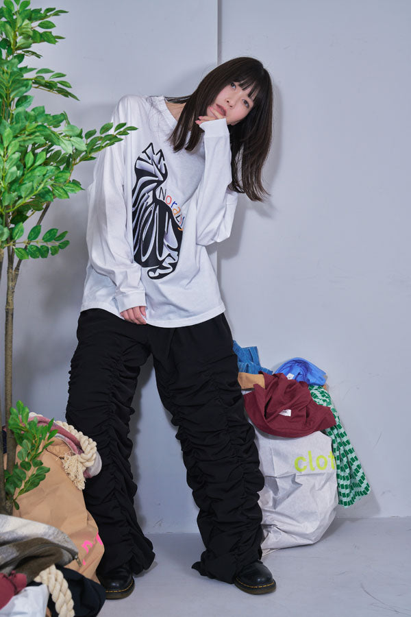 【Nora Lily】Super Shirring Pants (UNISEX)-BLACK-224560062-19F