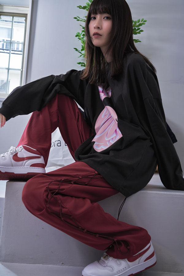 【Nora Lily】Racing Code Pants (UNISEX)-BORDEAUX-224560064-69F