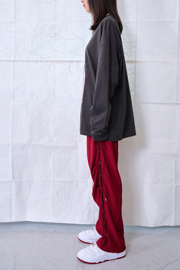 【Nora Lily】Racing Code Pants (UNISEX)-BORDEAUX-224560064-69F