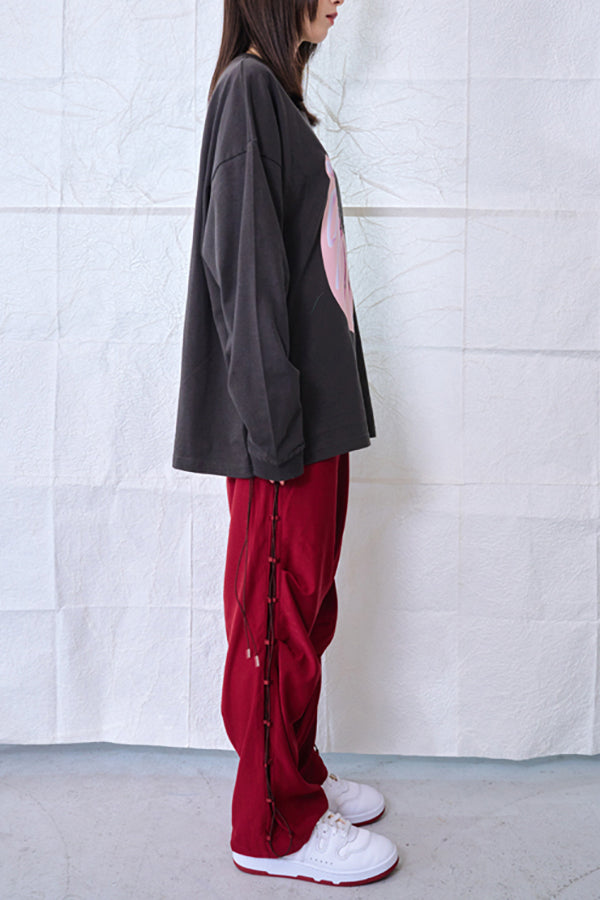 【Nora Lily】Racing Code Pants (UNISEX)-BORDEAUX-224560064-69F