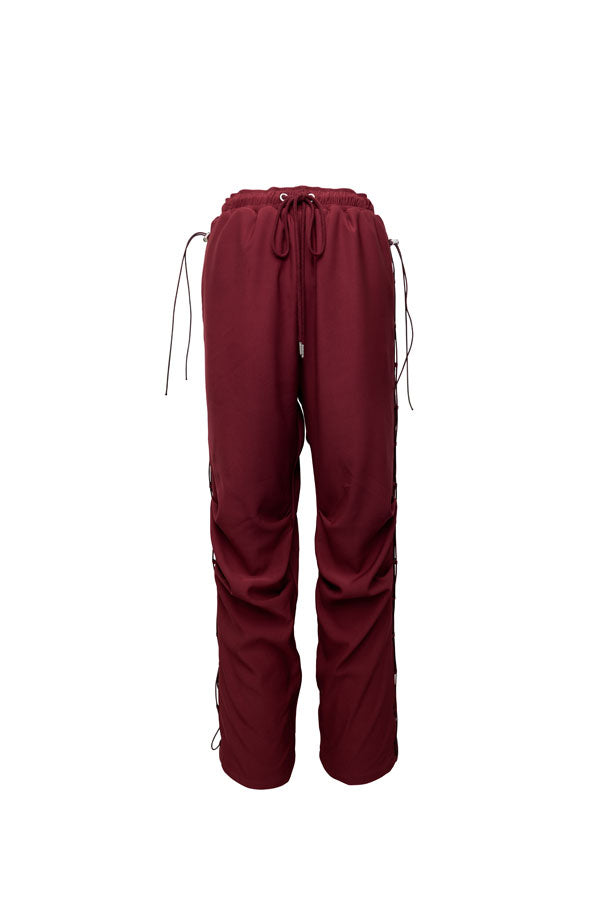 【Nora Lily】Racing Code Pants (UNISEX)-BORDEAUX-224560064-69F